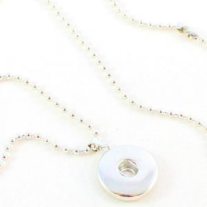 Popper Necklace with Ball Chain - Silver - Riverside Beads