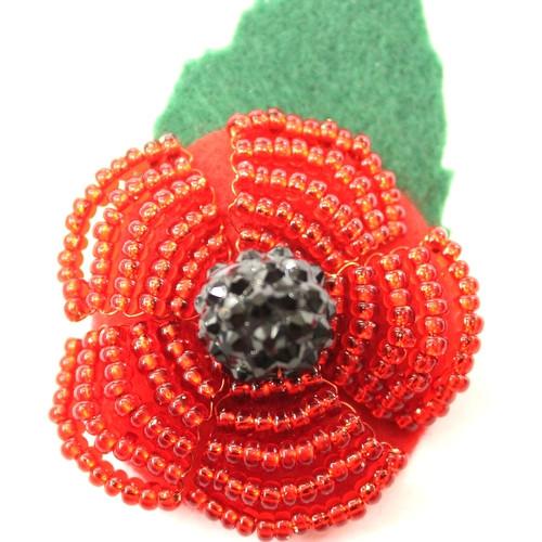 Charity Beaded Poppy Brooch-riverside beads