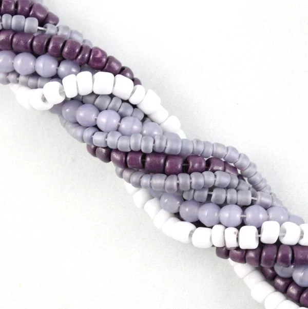 Glass and Seed Bead Strands - Purple Burst - Image 2