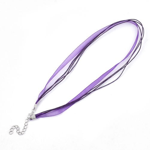 Ribbon Cord Necklace Purple - Riverside Beads