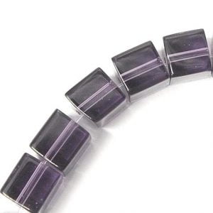 6mm Purple Glass Cubes - Riverside Beads