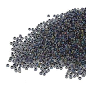 Size 6/0 Preciosia Seed Beads - C/L Crystal Black AB
