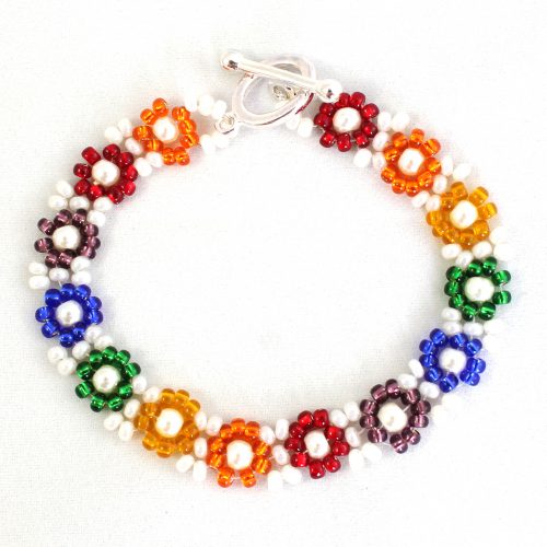 Rainbow Daisy Chain Bracelet - Riverside Beads