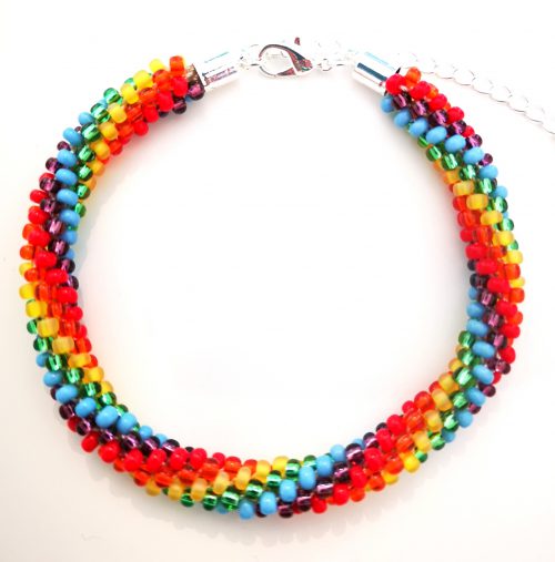 6 Stripe Rainbow Bracelet - riverside beads
