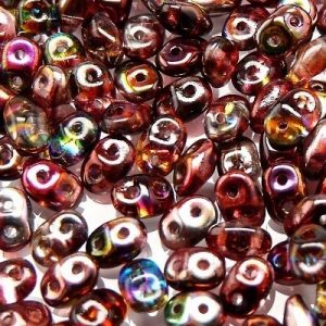 Czech MiniDuos - Magic Red Brown (Wine) - Riverside Beads
