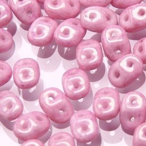 Czech MiniDuos - Chalk Lila Luster - Riverside Beads