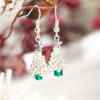 Silver Beaded Christmas Tree Earrings - Riverside Beads