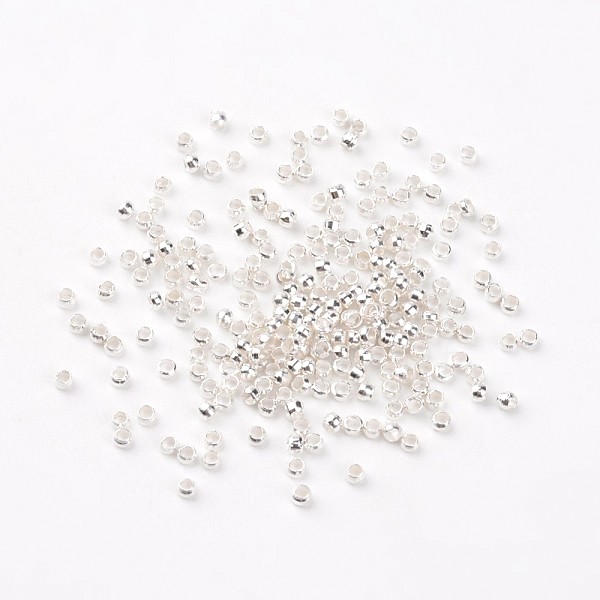 1.5mm Silver Plated Crimp Beads - Riverside Beads