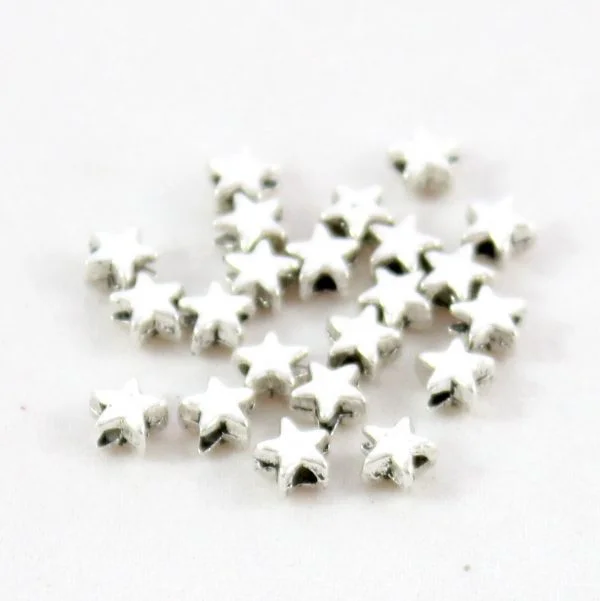 Star Spacer Beads - Silver