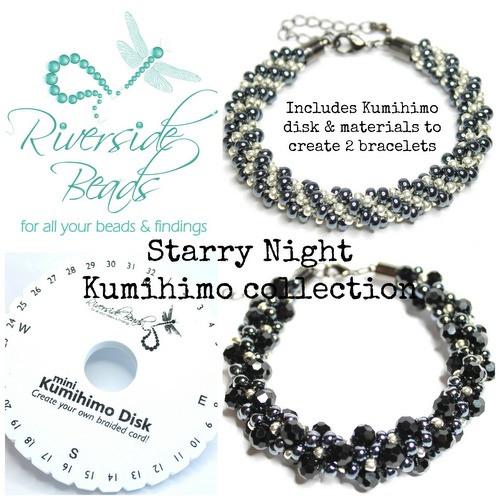 Starry Night Beaded Kumihimo-riverside beads