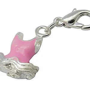 Pink Enamel Swimsuit Charm - Silver Plated - Riverside Beads