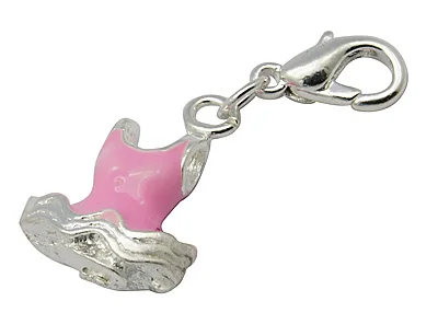 Pink Enamel Swimsuit Charm - Silver Plated - Riverside Beads