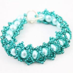 Teal Caterpillar Bracelet Kit - riverside beads