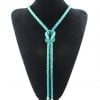 Teal Infinity Knot Beaded Necklace -riverside beads