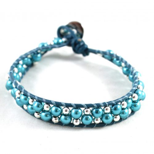 Leather Bracelet Kit - Tea - riverside beads