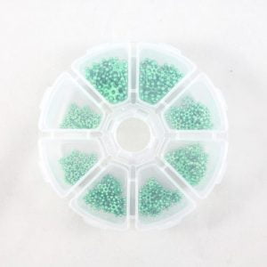 Teal Green Sparkle Spacers - Riverside Beads