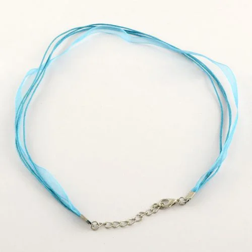Ribbon Cord Necklace Turquoise - Riverside Beads