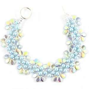Turquoise Lacy Ladder Flower-riverside beads