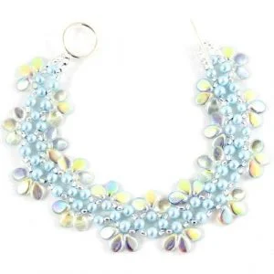 Turquoise Lacy Ladder Flower-riverside beads