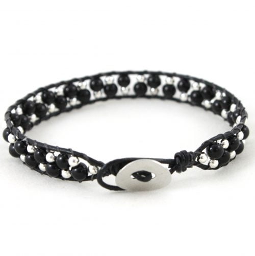 Leather Bracelet Kit - Black-riverside beads