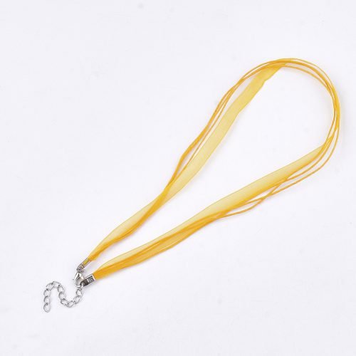 Ribbon Cord Necklace Yellow - Riverside Beads