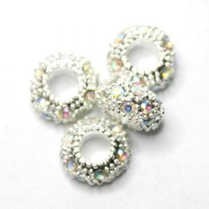 Diamante Large Beads - Crystal AB - Riverside Beads