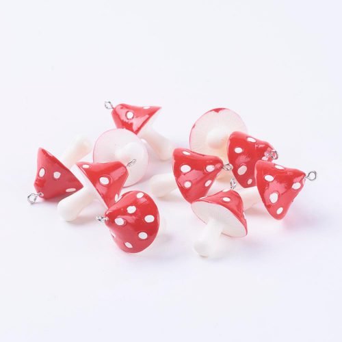 Resin Toadstool Charms - Riverside Beads
