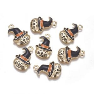 Cat In Witches Hat Charms - Charms - Riverside Beads