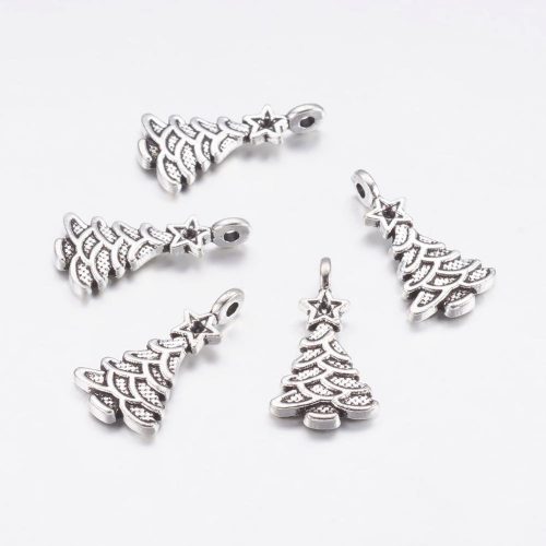 Christmas Tree Charms - Silver - Charms - Riverside Beads