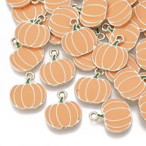 Enamel Pumpkin Charms - Riverside Beads