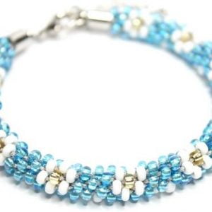 Julie Blue Beaded Flower-riverside beads