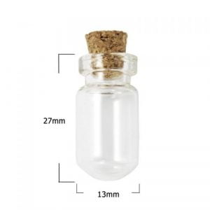 Glass Wish Bottle Charms 27x13mm - Riverside Beads
