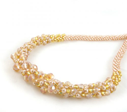 Gold Crystal Kumihimo Necklace-riverside beads