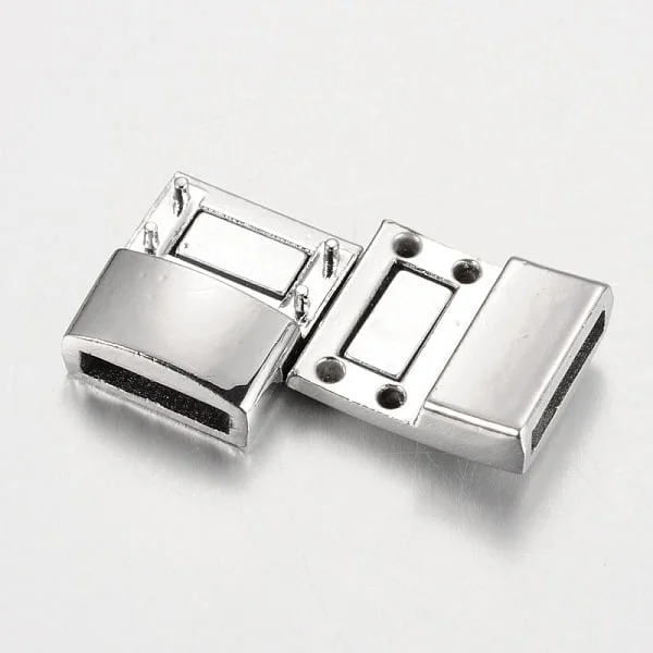 10mm Silver Kumihimo Rectangular Magnetic Clasp - Image 2