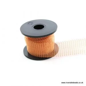 Knitted Mesh Tube Wire 15mm - Light Gold