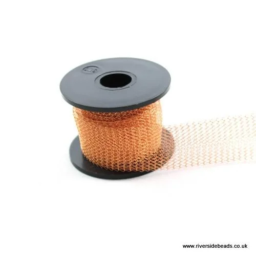 Knitted Mesh Tube Wire 15mm - Light Gold