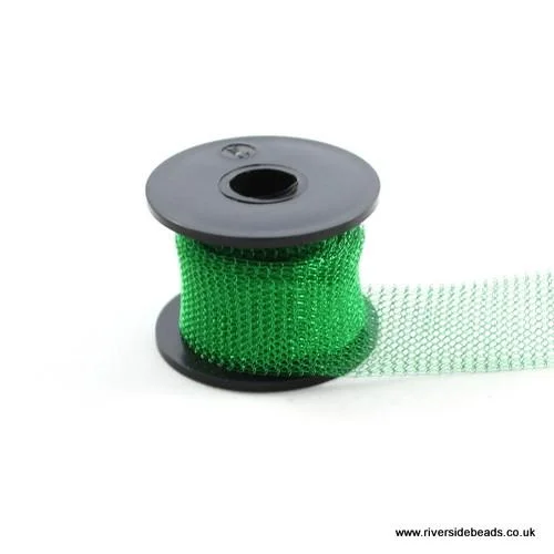 Knitted Mesh Tube Wire 15mm - Supa Emerald