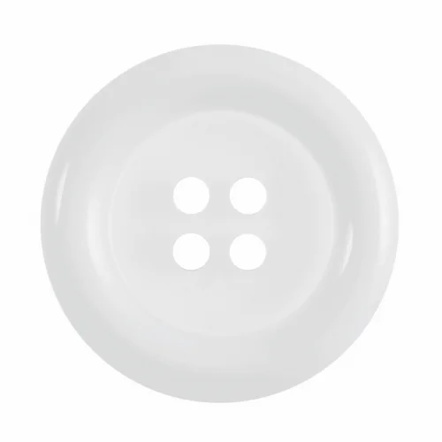 25mm White Rim Clear Button