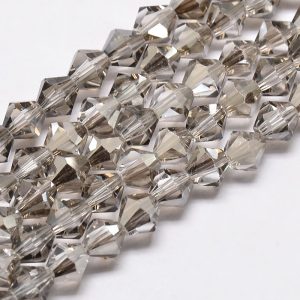 Crystal Bicone Bead - Light Grey - Riverside Beads