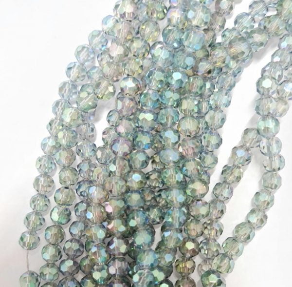 6mm Round Crystal Blue Lustre - Riverside Beads