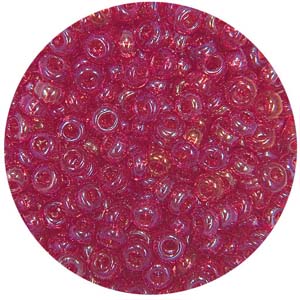 Size 10/0 Preciosa Seed Beads - Red AB - Riverside Beads