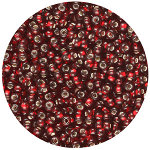 Size 10/0 Preciosa Seed Beads - S/L Dark Red - Riverside Beads