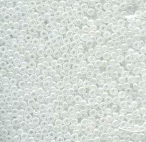 Size 11/0 Preciosa Seed Beads - White Pearl - Riverside Beads