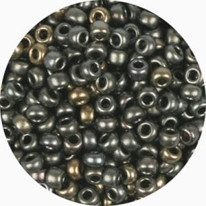 Size 6/0 Preciosa Seed Beads - Crystal Grey Rainbow - Riverside Beads
