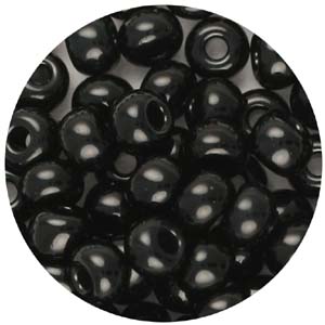 Size 6/0 Preciosa Seed Beads - Opaque Black - Riverside Beads