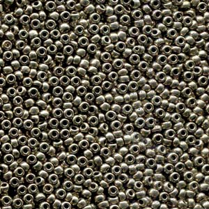 Size 8/0 Preciosa Seed Beads - Metallic Chrome - Riverside Beads