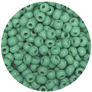 Size 8/0 Preciosa Seed Beads - Opaque Green - Riverside Beads
