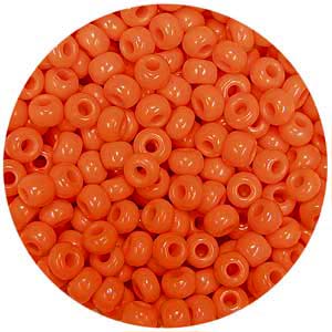 Size 8/0 Preciosa Seed Beads - Opaque Orange - Riverside Beads