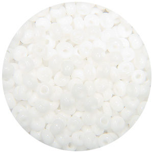 Size 8/0 Preciosa Seed Beads - Opaque White - Riverside Beads