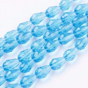 Crystal Drop Bead - Deep Sky Blue - Riverside Beads